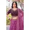 Women Party Lehenga Choli WIne Embroidery Work Gold Crush Silk Plus Size