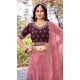 Women Party Lehenga Choli Embroidery Work Gold Crush Silk WIne - 12267206765