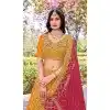 Women Party Lehenga Choli Banarasi Silk Zarkan Mustard Plus Size