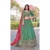 Women Banarasi Silk Rama Green Sequence & Coding Thread Work Zarkan Plus Size