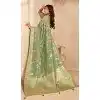 Women Saree Zari Green Silk Plus Size