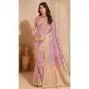 Women Saree Silk Lavender Zari Plus Size