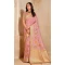 Women Pink Zari Saree Silk - 12286206893