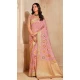 Women Pink Zari Saree Silk - 12286206893