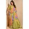 Women Silk Saree Zari Mehendi Green Plus Size