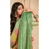 Women Silk Green Zari Saree Plus Size