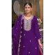 Women Chinon Prettified with Embroidery work Purple Party Wear Salwar Suit - 12297206960