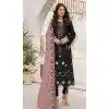 Women Black Party Wear Salwar Suit Faux Georgette Embroidery Sequence Work Plus Size