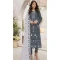 Women Party Wear Salwar Suit Embroidery Work Grey Faux Georgette - 12366207297