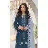 Women Blue Party Wear Salwar Suit Faux Georgette Embroidery Sequence Work Plus Size