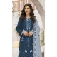Women Blue Party Wear Salwar Suit Faux Georgette Embroidery Work - 12366207298