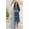 Women Blue Party Wear Salwar Suit Faux Georgette Embroidery Sequence Work Plus Size