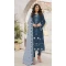 Women Blue Party Wear Salwar Suit Faux Georgette Embroidery Work - 12366207298