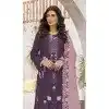 Women Embroidery Sequence Work Faux Georgette Purple Party Wear Salwar Suit Plus Size