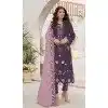Women Embroidery Sequence Work Faux Georgette Purple Party Wear Salwar Suit Plus Size