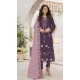 Women Embroidery Work Faux Georgette Purple Party Wear Salwar Suit - 12366207300