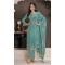 Women Sky Blue Party Wear Salwar Suit Silk Sequence Work - 12369207315