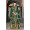 Women Pure Butterfly Net Green Anarkali Suit Front & Back Heavy Stone Work Plus Size