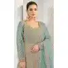 Women Anarkali Suit Pure Butterfly Twill Net Heavy Full Of Stone Work Blue Plus Size