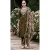 Women Viscose Rayon Party Wear Salwar Suit Embroidery Mehendi Green Plus Size