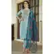 Women Embroidery Party Wear Salwar Suit Sky Blue Viscose Rayon - 12486207903