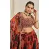 Women Sequins Dori Zari Organza Lehenga Choli Plus Size