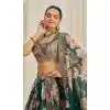 Women Dori Party Lehenga Choli Floral Printed Organza Plus Size