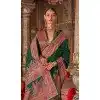 Women Green Saree Super Silk Embroidery Plus Size