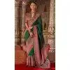 Women Green Saree Super Silk Embroidery Plus Size