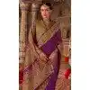 Women Saree Embroidery Purple Super Silk Plus Size