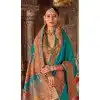 Women Blue Super Silk Saree Embroidery Plus Size