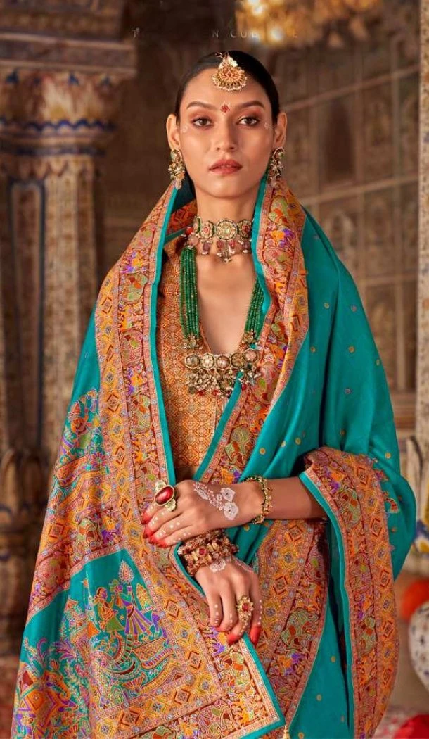 Women Blue Super Silk Saree Embroidery - 12527208121