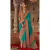 Women Blue Super Silk Saree Embroidery Plus Size