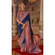 Women Saree Embroidery Super Silk Navy Blue - 12527208122