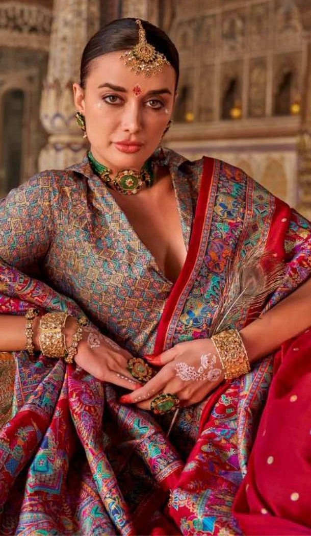 Women Maroon Super Silk Embroidery Saree - 12527208123