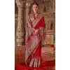 Women Maroon Super Silk Embroidery Saree Plus Size