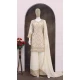 Women Cream Faux Georgette Party Wear Salwar Suit Embroidery Work - 12601208473