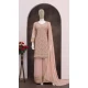 Women Faux Georgette Party Wear Salwar Suit Embroidery Work Peach - 12601208474