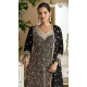 Women Faux Georgette Party Wear Salwar Suit Black Embroidery Work - 12601208476