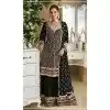Women Faux Georgette Party Wear Salwar Suit Black Embroidery Work Plus Size