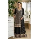 Women Faux Georgette Party Wear Salwar Suit Black Embroidery Work - 12601208476