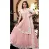 Women Baby Pink Embroidery Work Party Lehenga Choli Weone Silk Plus Size
