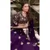 Women Purple Embroidery Work Party Lehenga Choli Vichitra Silk Plus Size