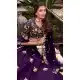 Women Purple Embroidery Work Party Lehenga Choli Vichitra Silk - 12657208737