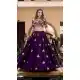 Women Purple Embroidery Work Party Lehenga Choli Vichitra Silk - 12657208737