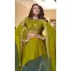 Women Parrot Star Georgette Embroidery Work Party Lehenga Choli Plus Size
