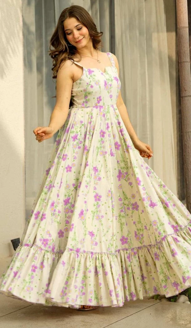 Women Gown Heavy Rayon Multi Heavy Digital Printed - 12663208758