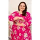 Women Heavy Digital Printed Gown Rani Pink Premium Rayon - 12664208765
