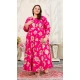 Women Heavy Digital Printed Gown Rani Pink Premium Rayon - 12664208765