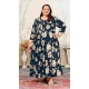 Women Dark Navy Blue Premium Rayon Gown Heavy Digital Printed - 12664208766